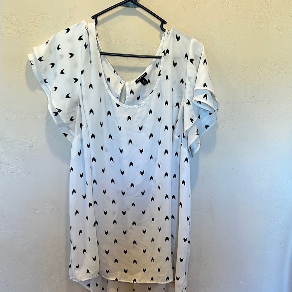 White Patterned Women's Top